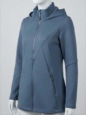 Champion Women's Blue Full Zip Hooded Softshell Activewear Jacket Coat Size L